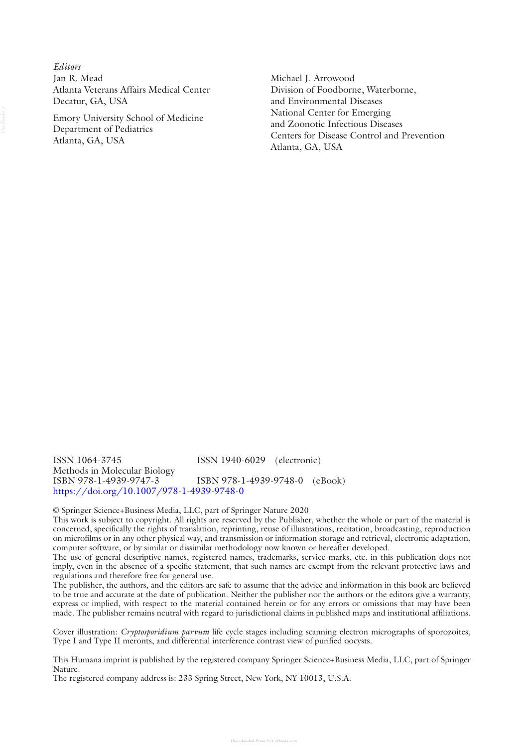 Cryptosporidium Methods And Protocols