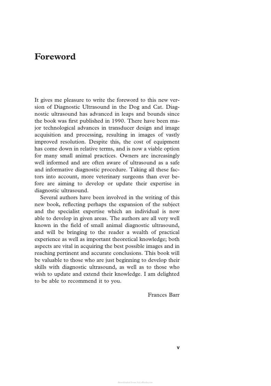 Preview page of Diagnostic Ultrasound in Small Animal Practice