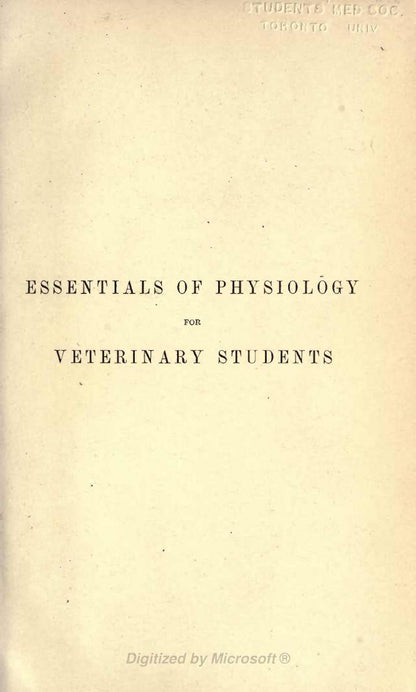 Essentials of Physiology for Veterinary Students