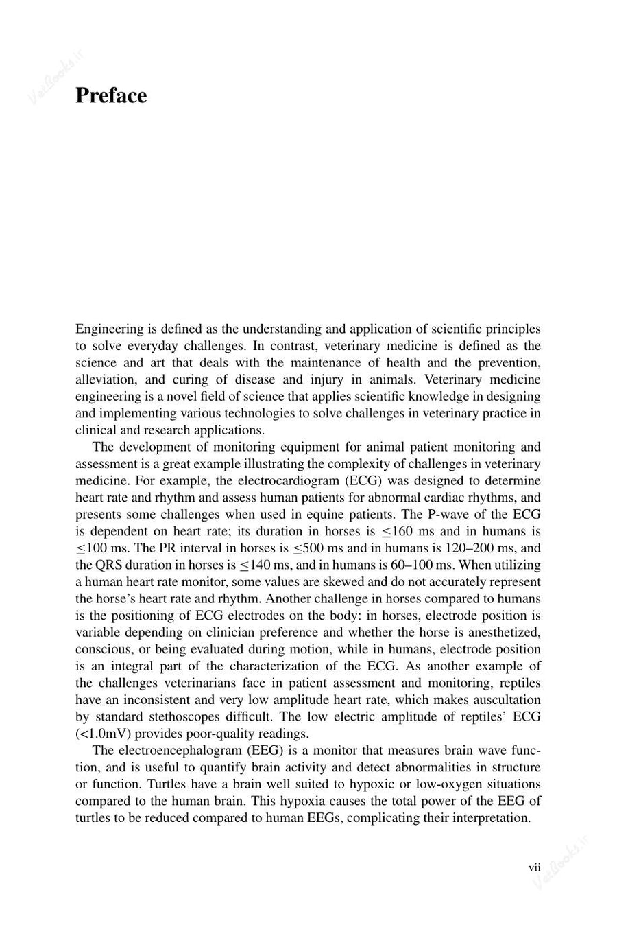 Preview page of An Introduction to Veterinary Medicine Engineering