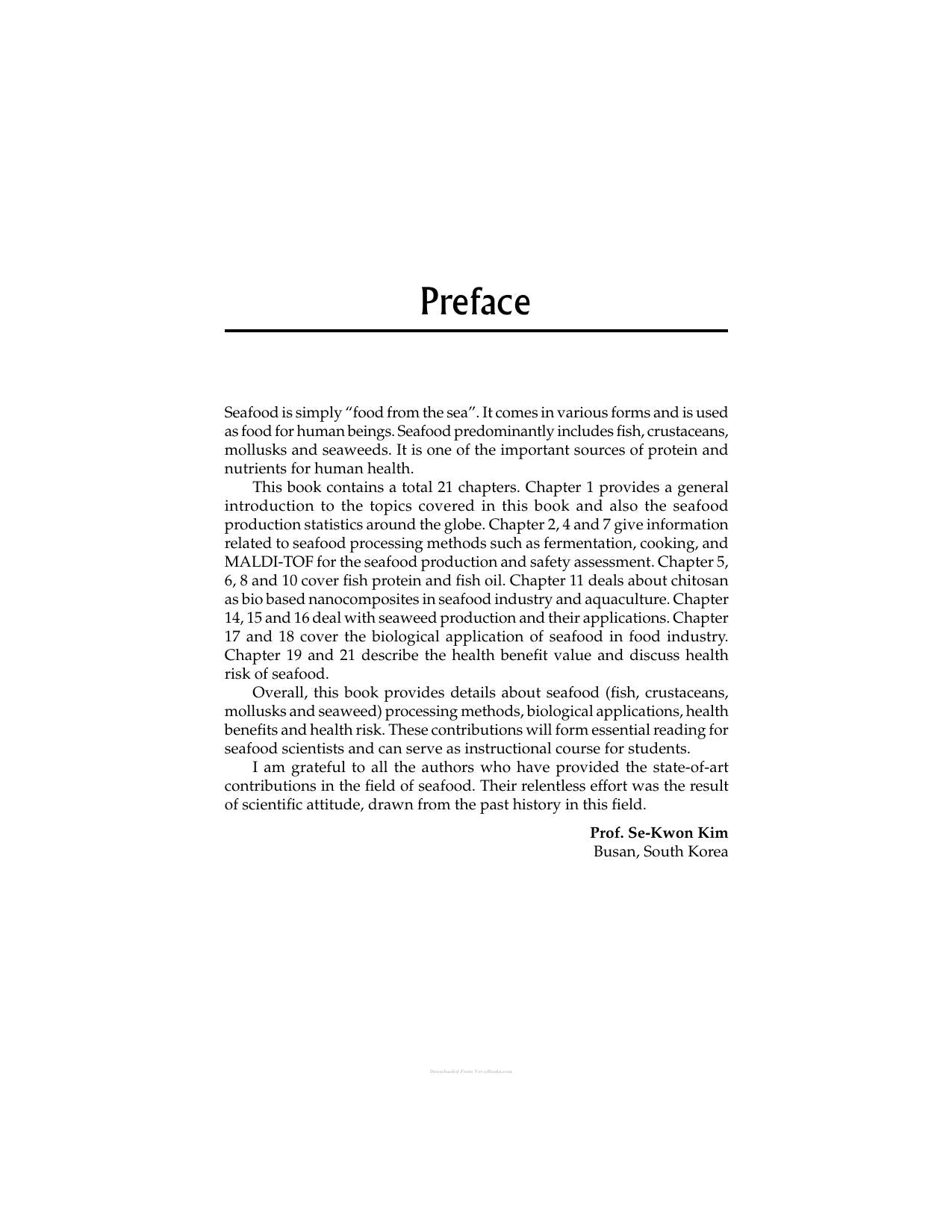Seafood Science Advances In Chemistry Technology And Applications
