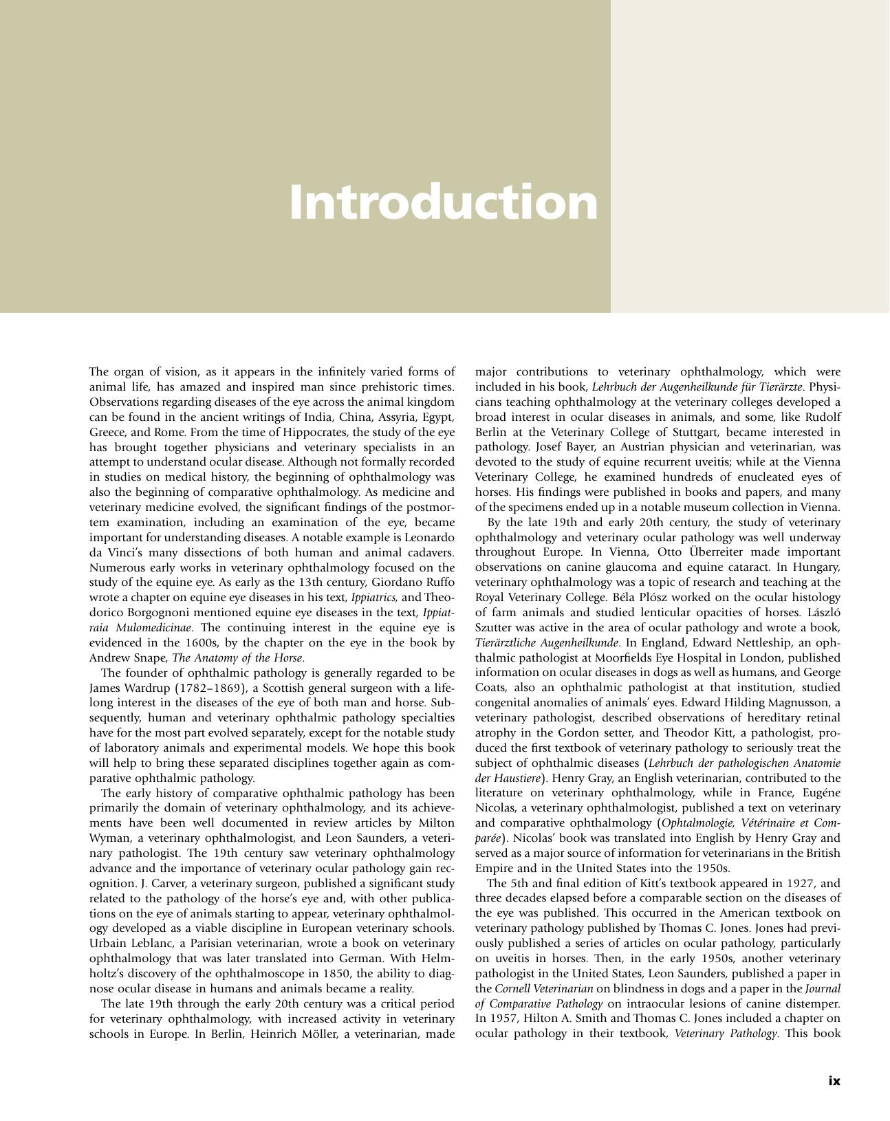 Veterinary Ocular Pathology A Comparative Review