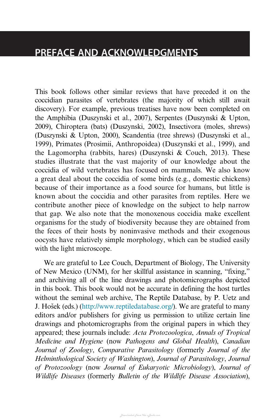 The Biology And Identification Of The Coccidia Apicomplexa Of Turtles Of The World