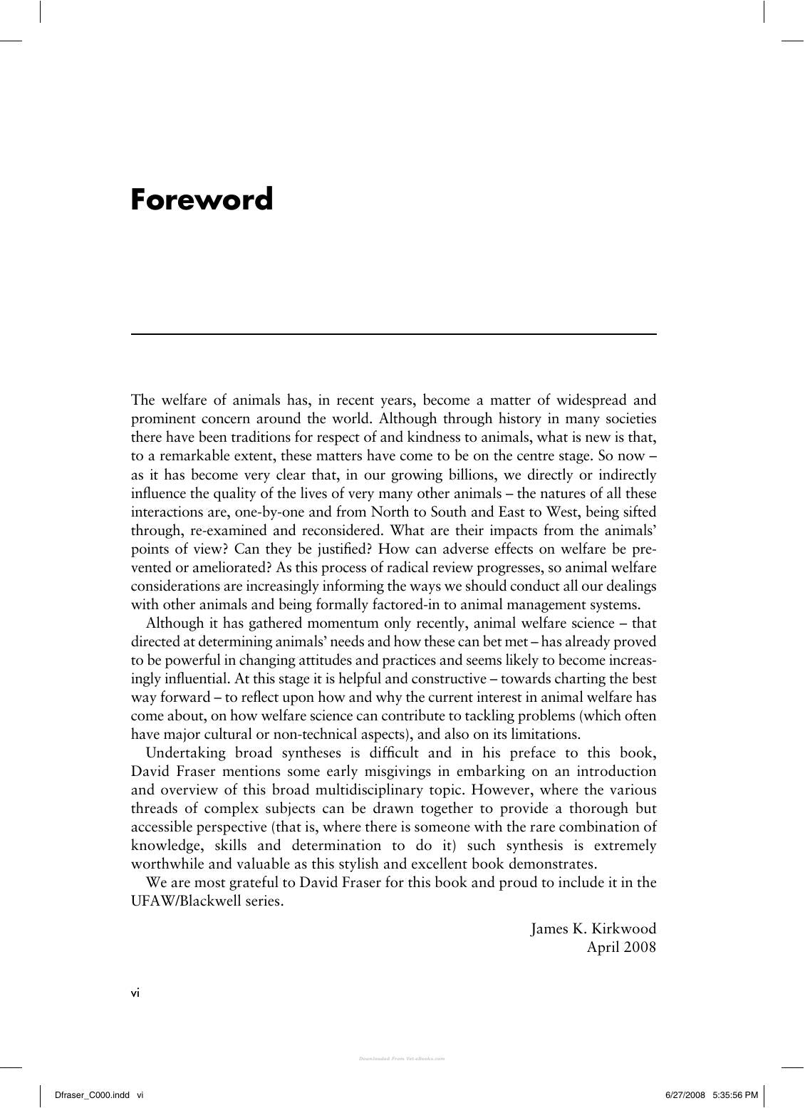 Understanding Animal Welfare The Science In Its Cultural Context
