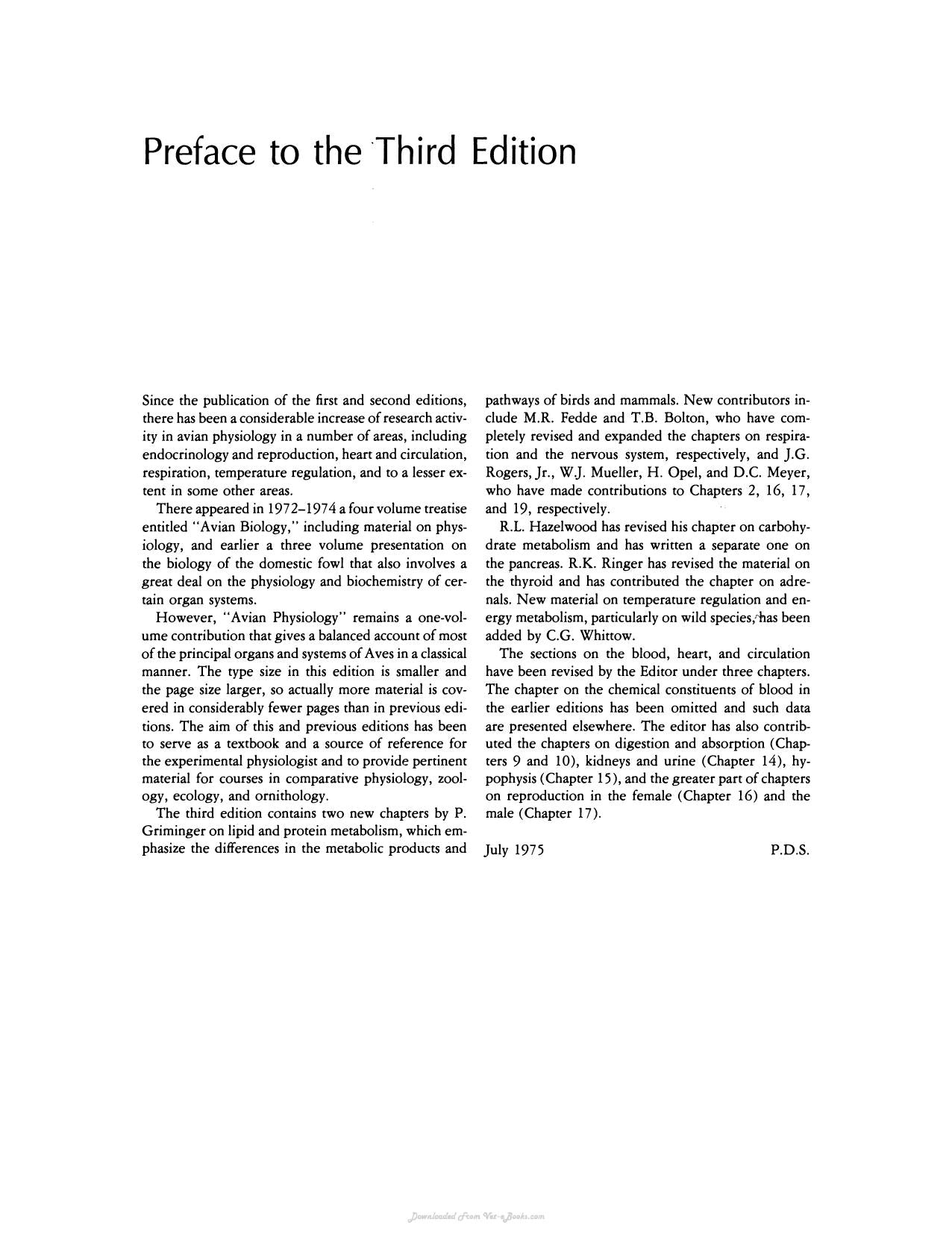 Avian Physiology 4Th Edition