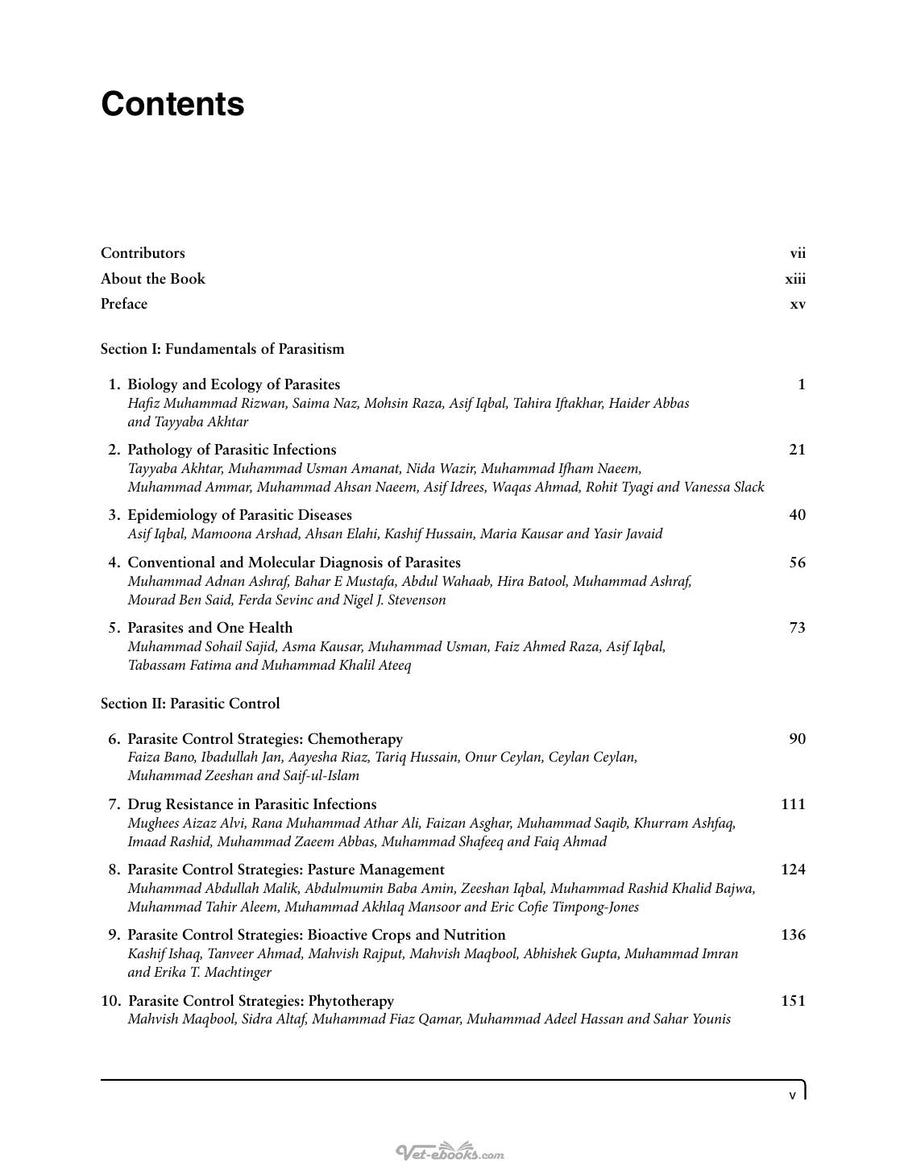 Preview page of Parasitism and Parasitic Control in Animals Strategies for the Developing World