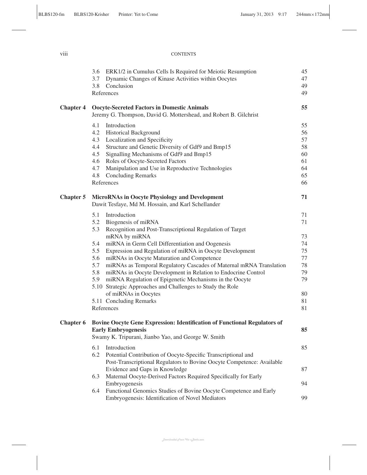 Oocyte Physiology And Development In Domestic Animals