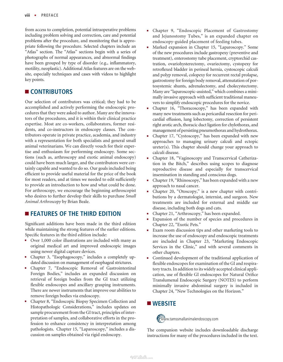 Preview page of Small Animal Endoscopy 3rd Edition