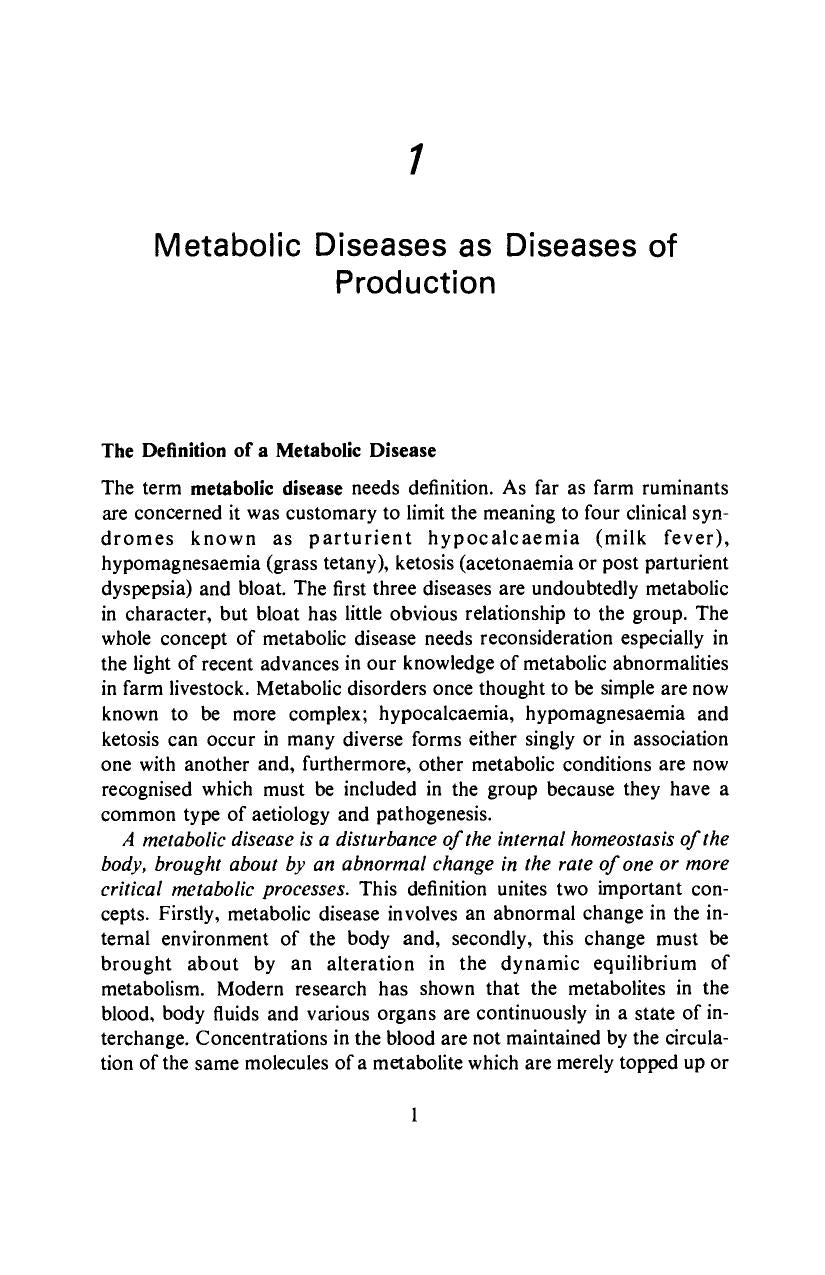 Metabolic Diseases In Farm Animals