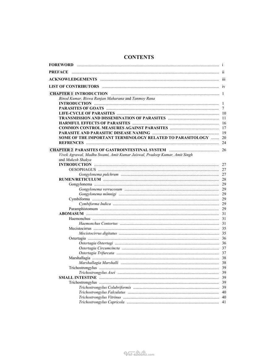 Preview page of Parasitic Diseases of Goats