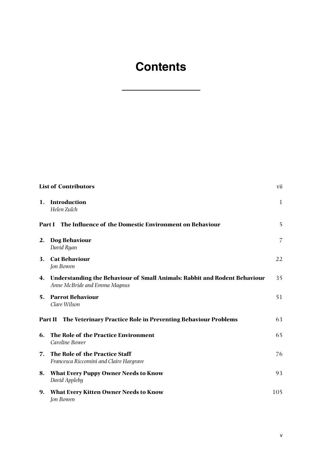 Companion Animal Behaviour Problems
