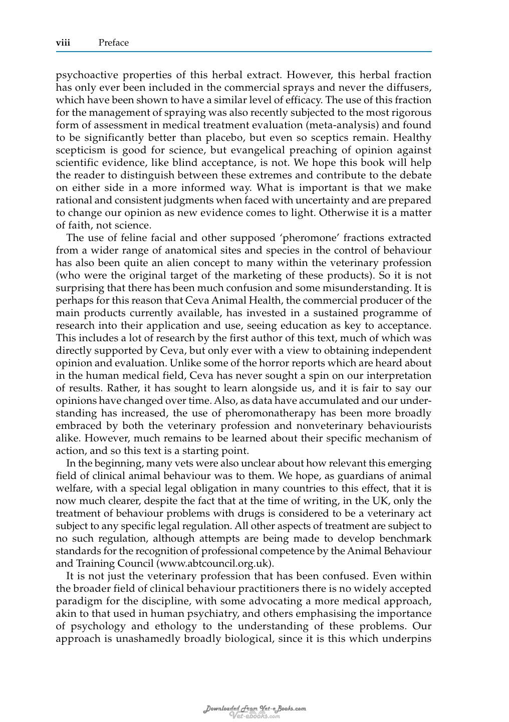 Stress And Pheromonatherapy In Small Animal Clinical Behaviour
