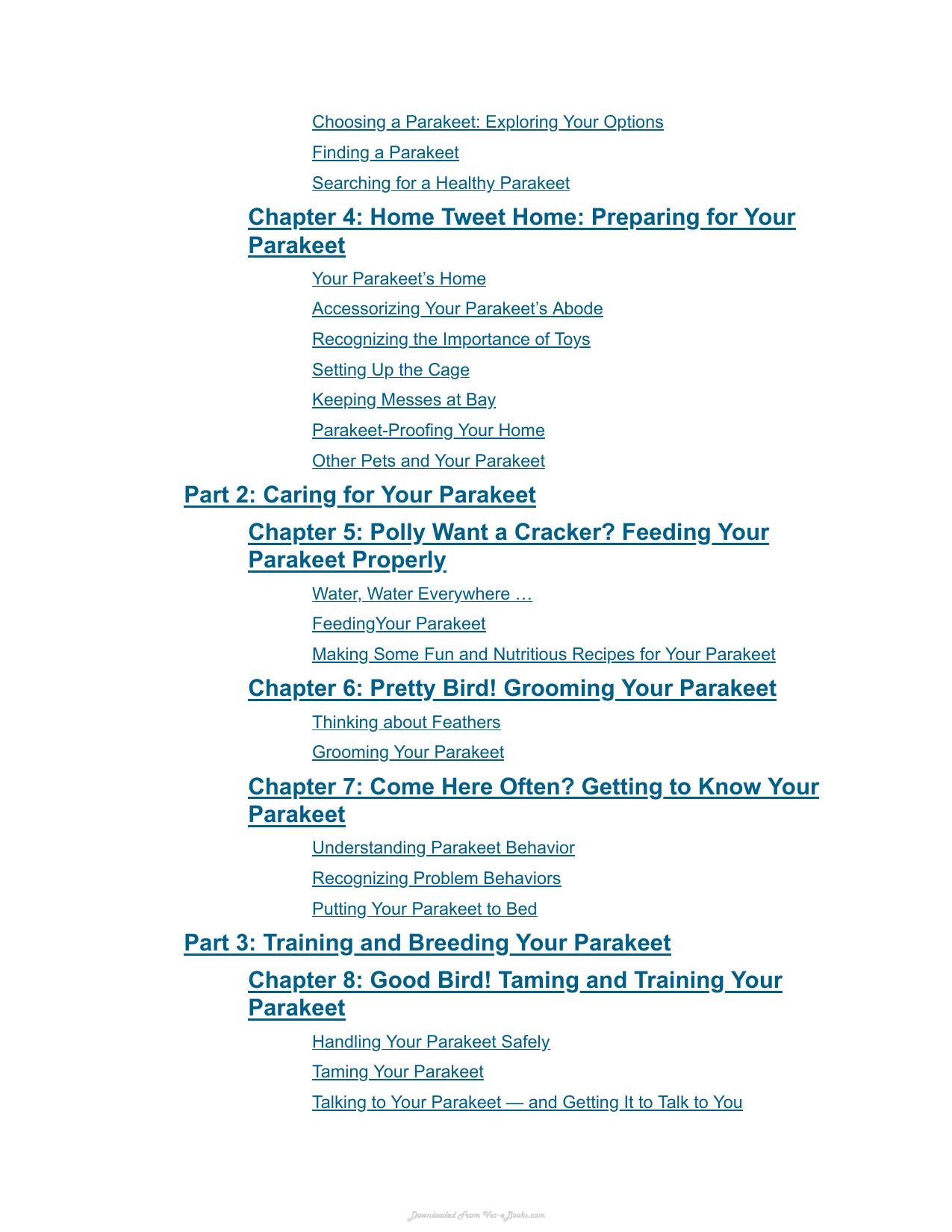 Parakeets For Dummies 2Nd Edition