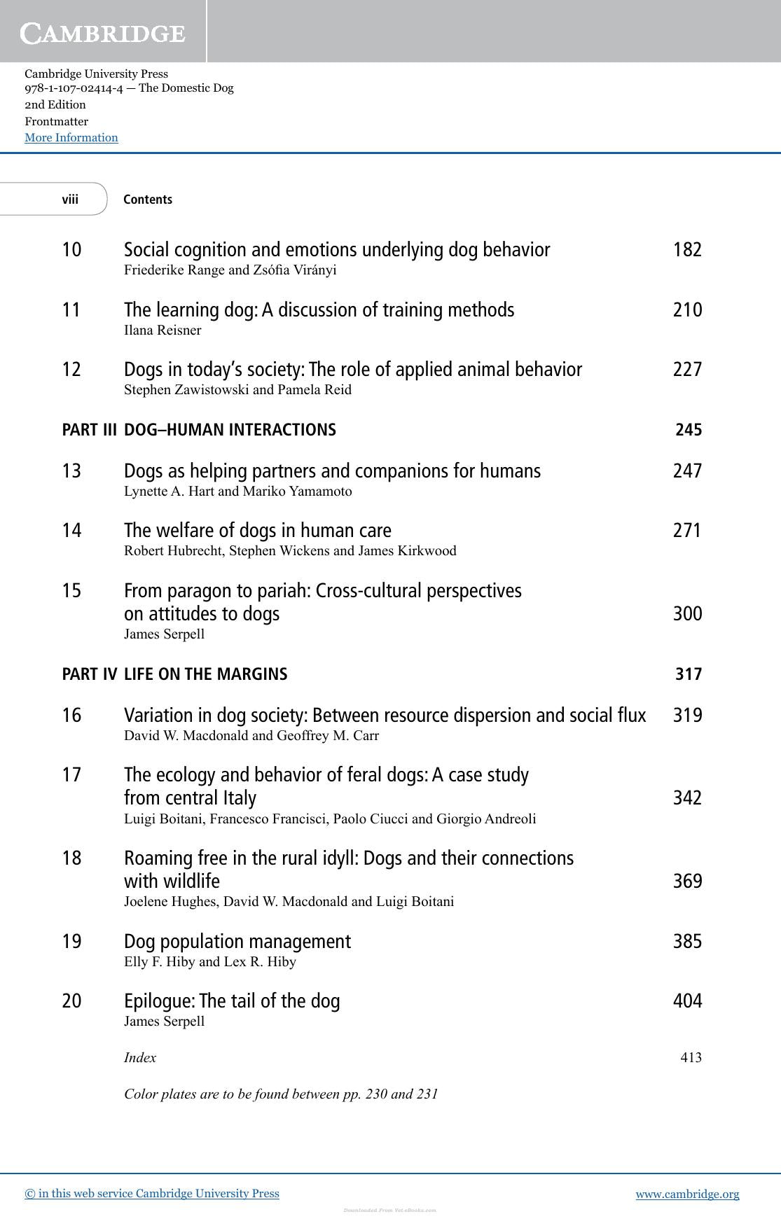 The Domestic Dog Its Evolution Behavior And Interactions With People 2Nd Edition