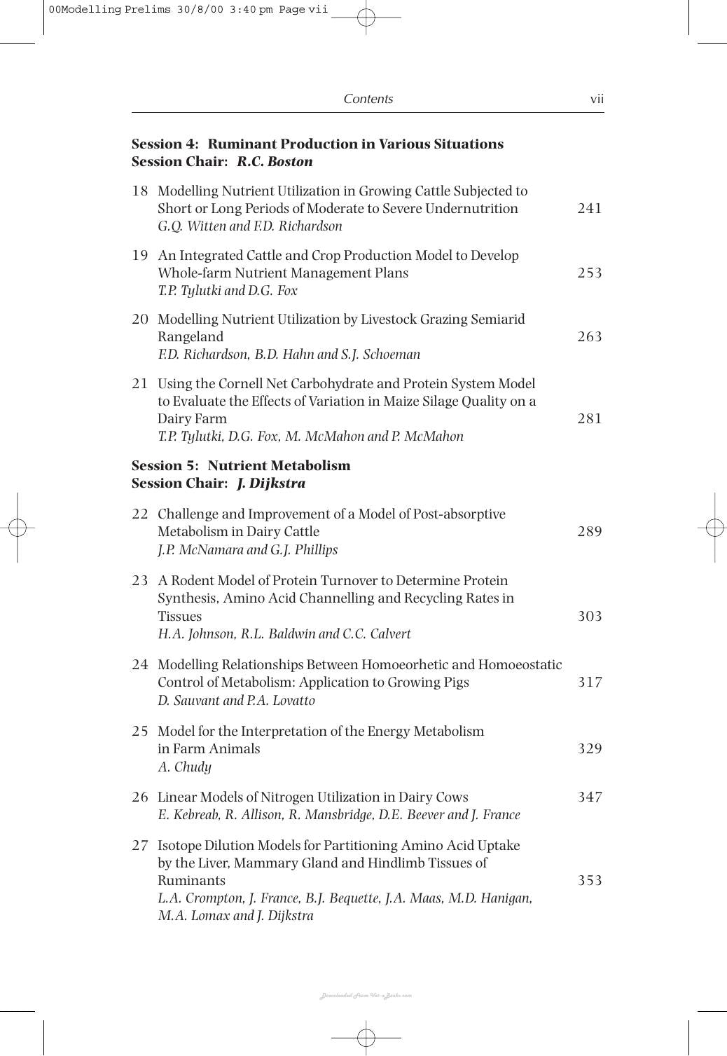 Modelling Nutrient Utilization In Farm Animals