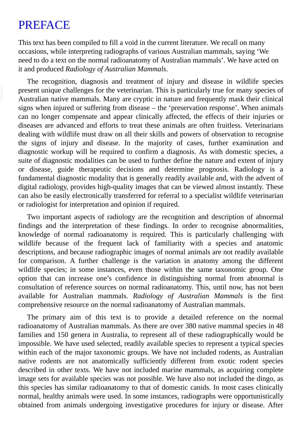 Radiology Of Australian Mammals