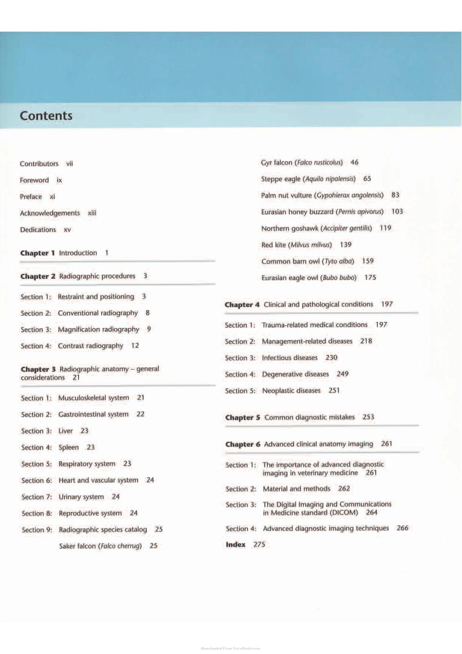 Preview page of Anatomical and Clinical Radiology of Birds of Prey