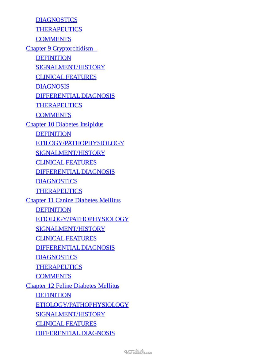 Preview page of Blackwells Five Minute Veterinary Consult Clinical Companion Small Animal Endocrinology and Reproduction