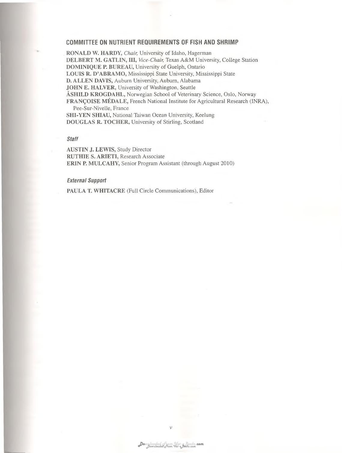 Nutrient Requirements Of Fish And Shrimp