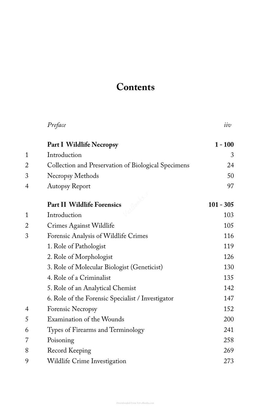 Preview page of Wildlifes Necropsy and Forensics