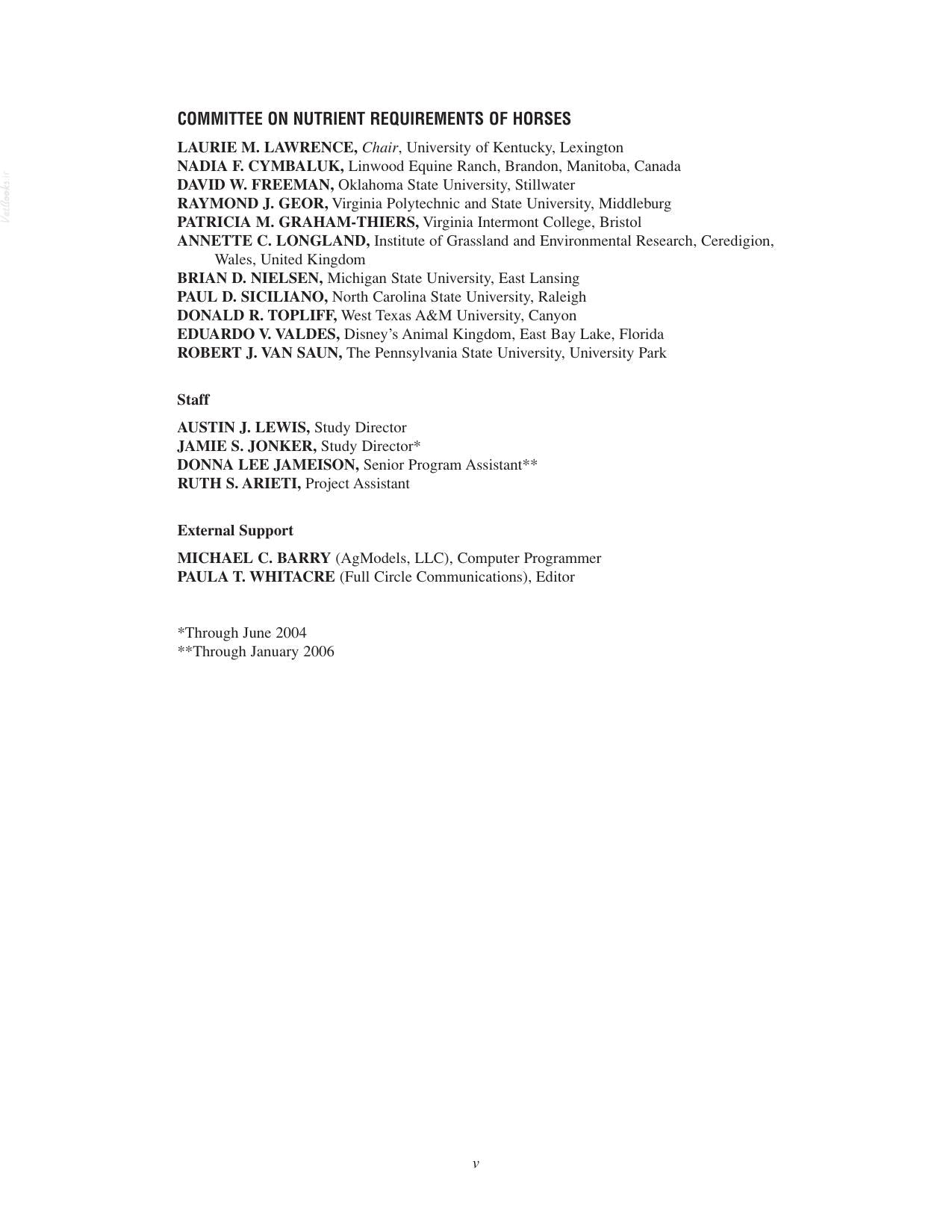 Nutrient Requirements Of Horses 6Th Revised Edition