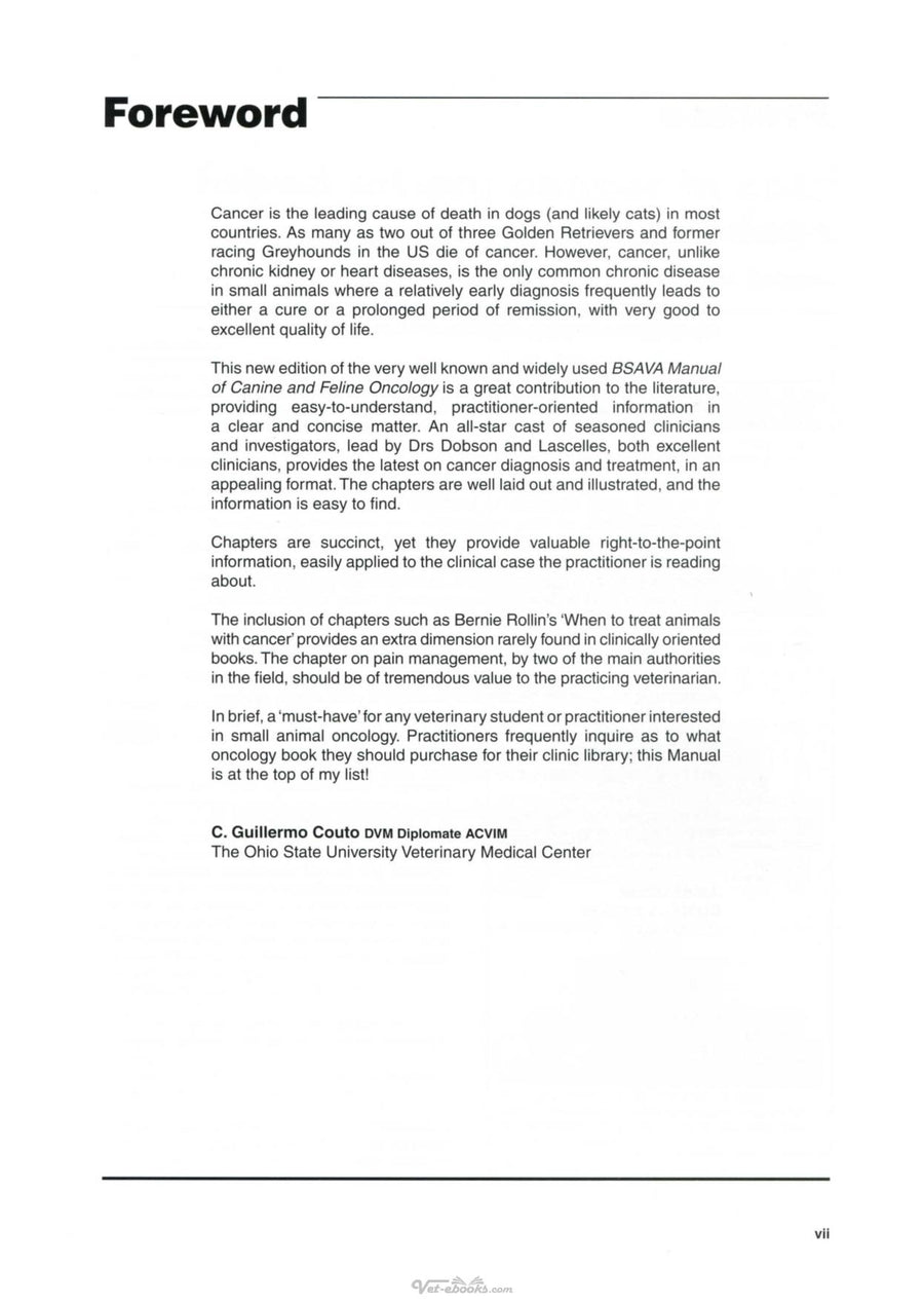 Preview page of Bsava Manual of Canine and Feline Oncology 3RD Edition