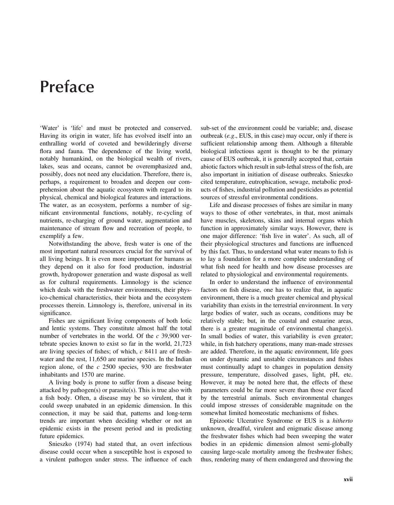 Epizootic Ulcerative Fish Disease Syndrome