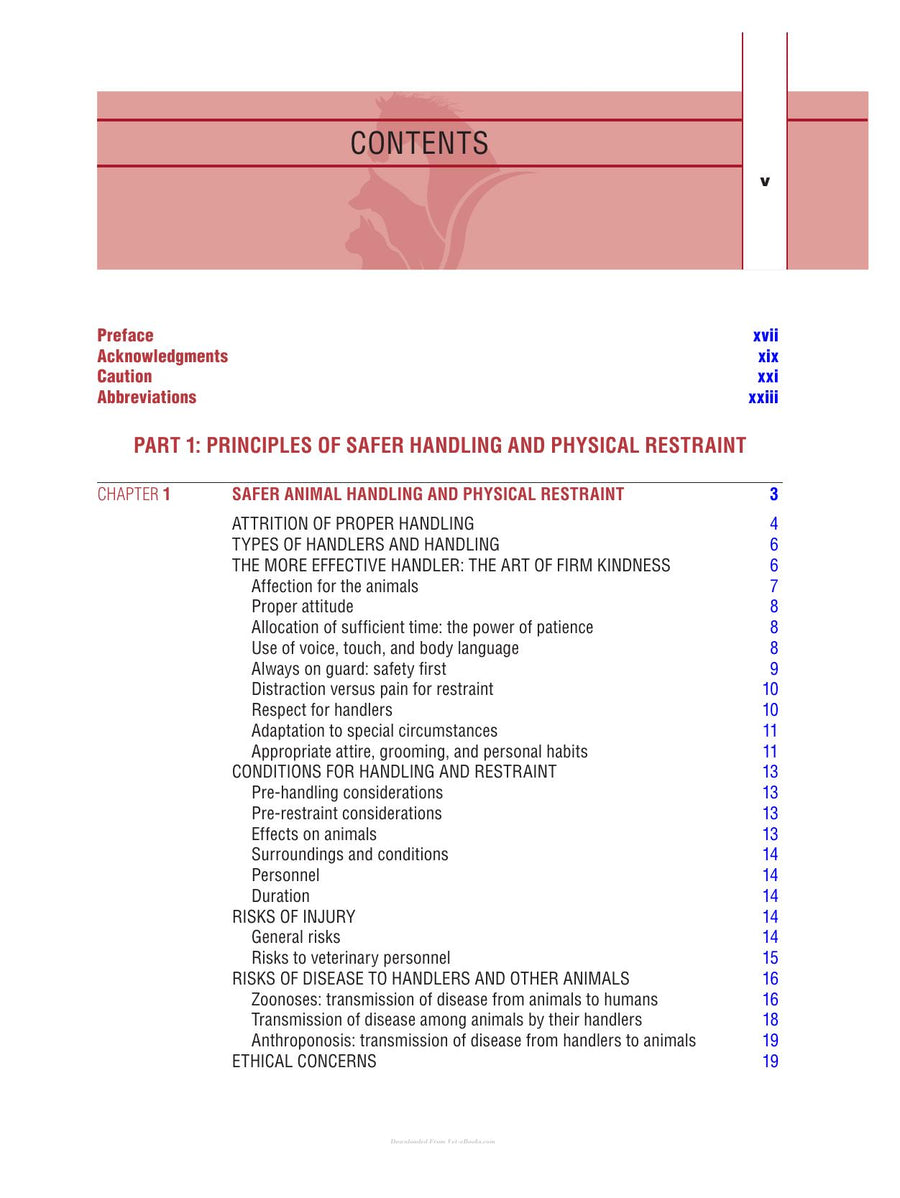 Preview page of Animal Handling and Physical Restraint