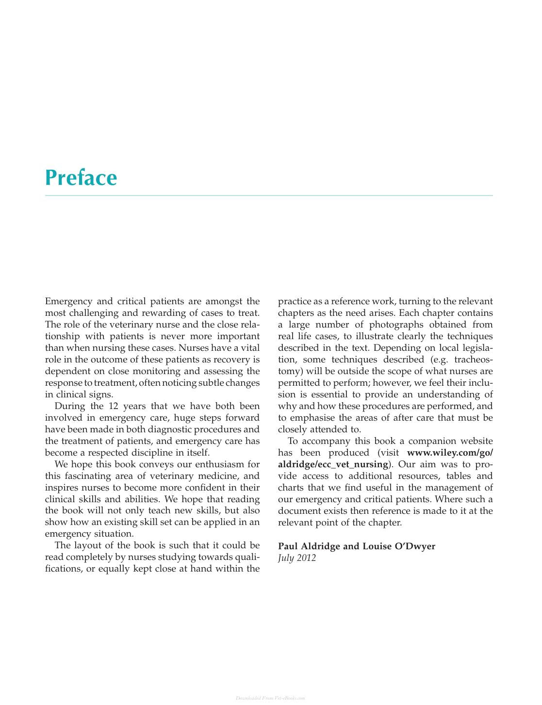 Practical Emergency And Critical Care Veterinary Nursing