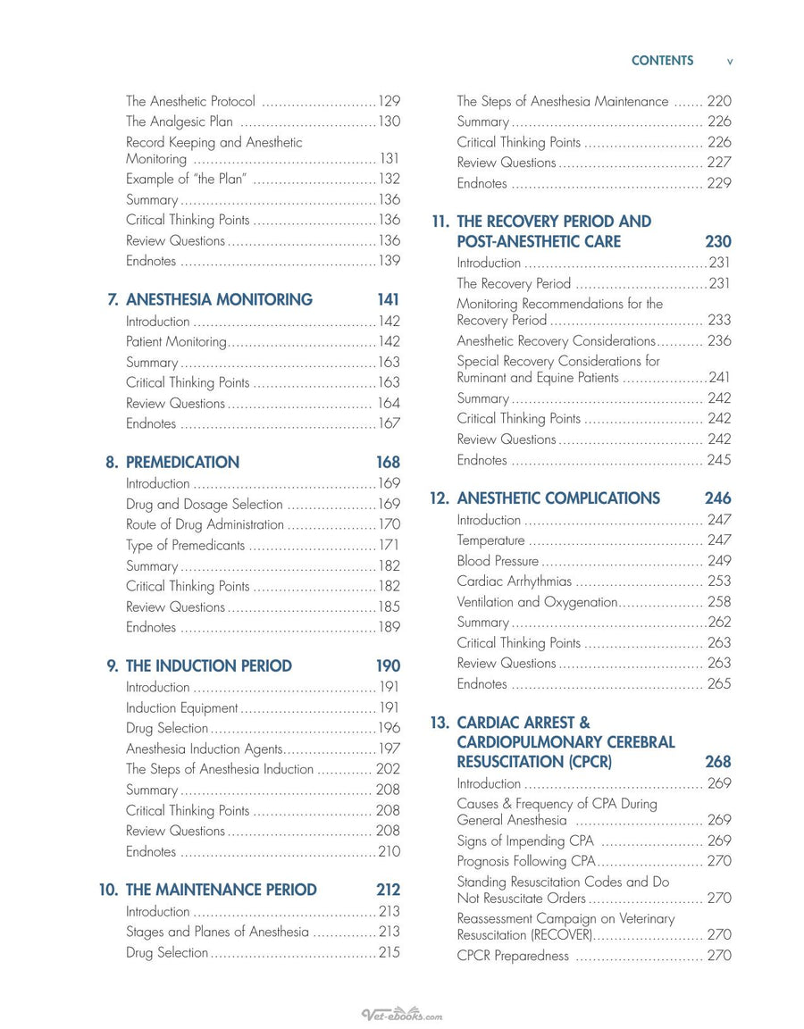Preview page of Anesthesia Analgesia and Pain Management for Veterinary Technicians
