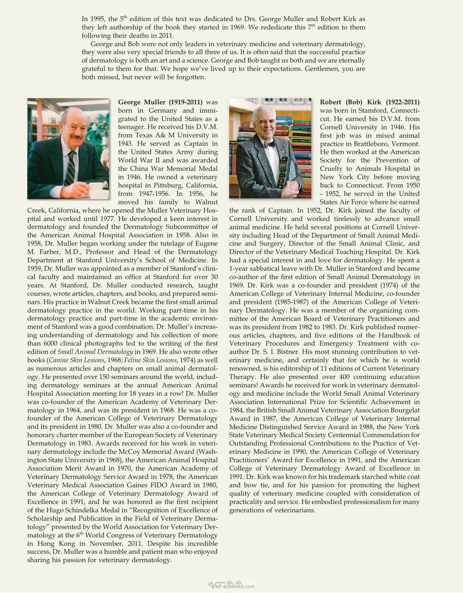 Preview page of Muller and Kirk's Small Animal Dermatology 7th Edition