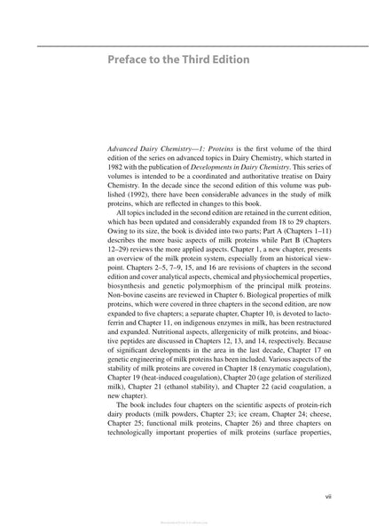 Advanced Dairy Chemistry Volume 1A Proteins Basic Aspects 4th Edition