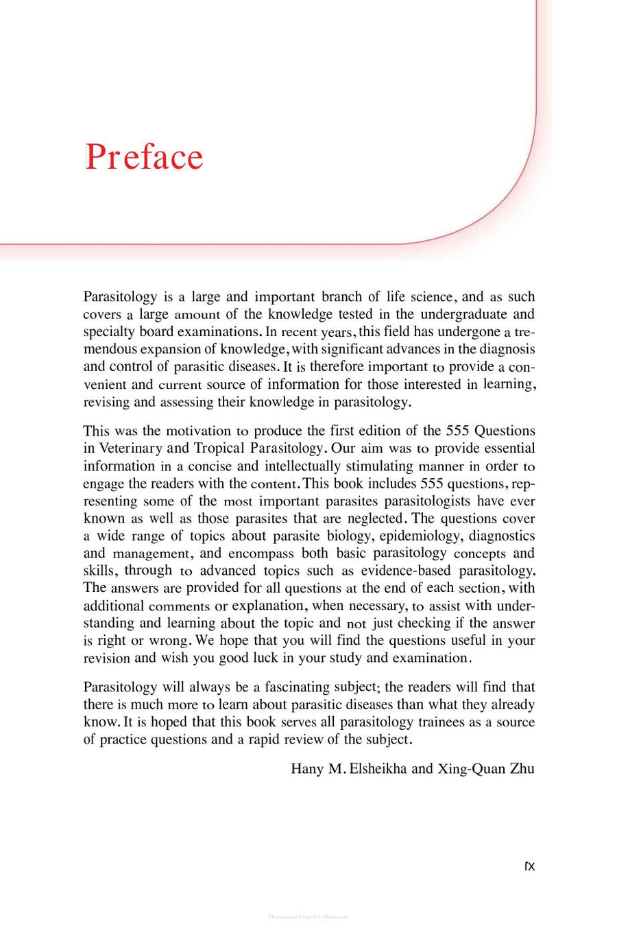 Preview page of 555 Questions in Veterinary and Tropical Parasitology
