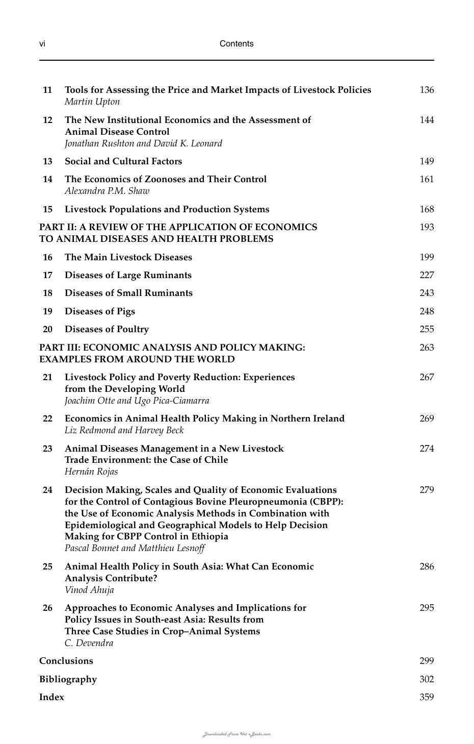 The Economics Of Animal Health And Production
