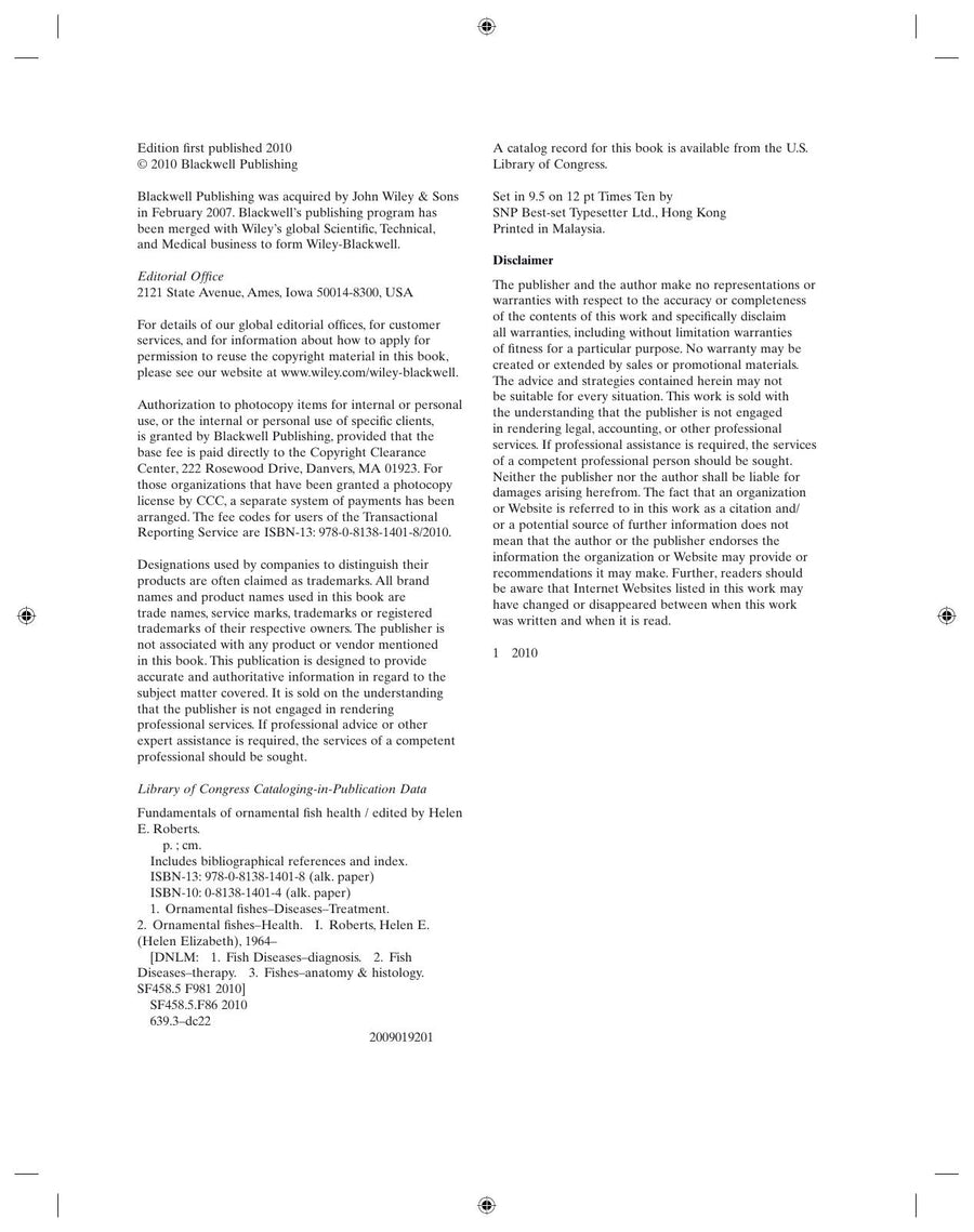 Preview page of Fundamentals of Ornamental Fish Health