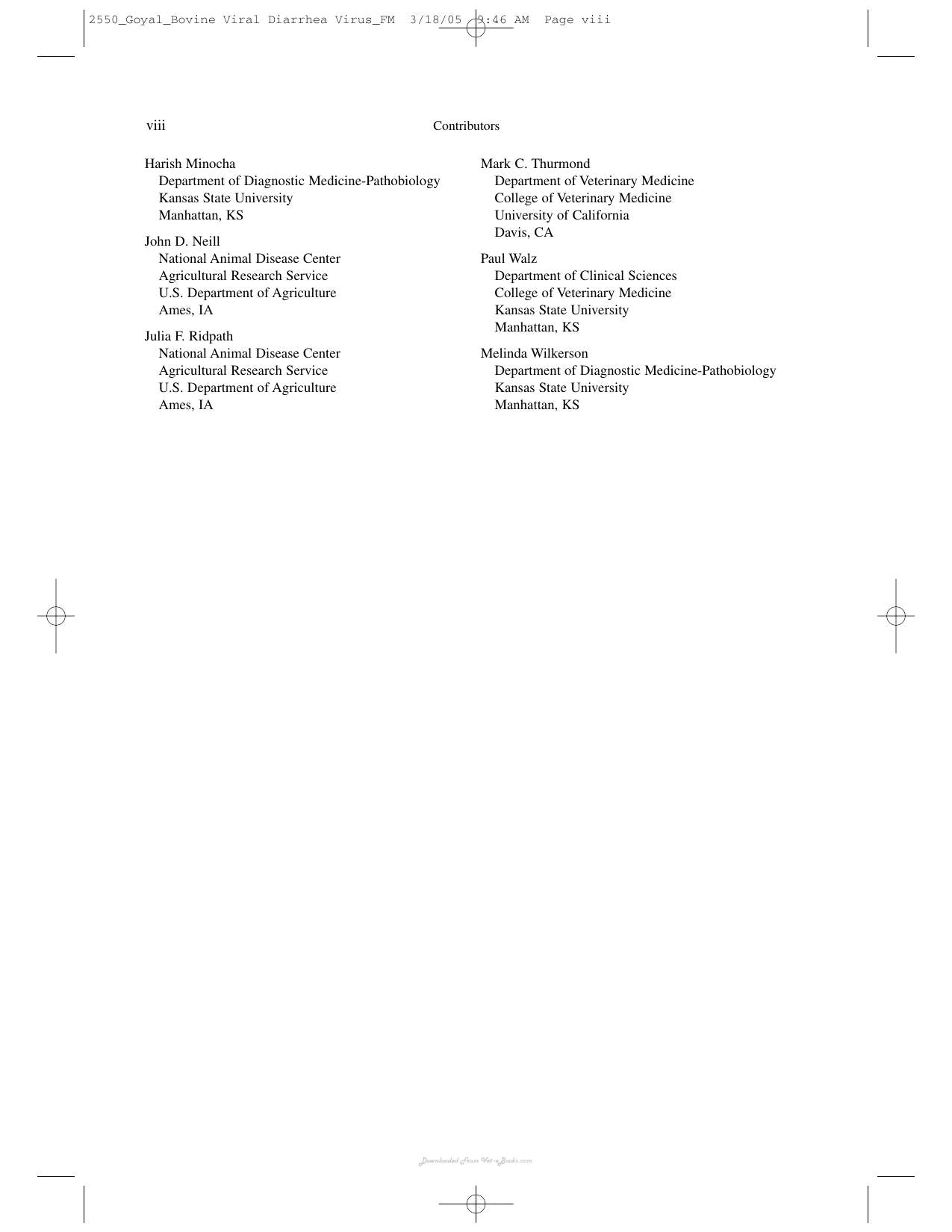 Bovine Viral Diarrhea Virus Diagnosis Management And Control