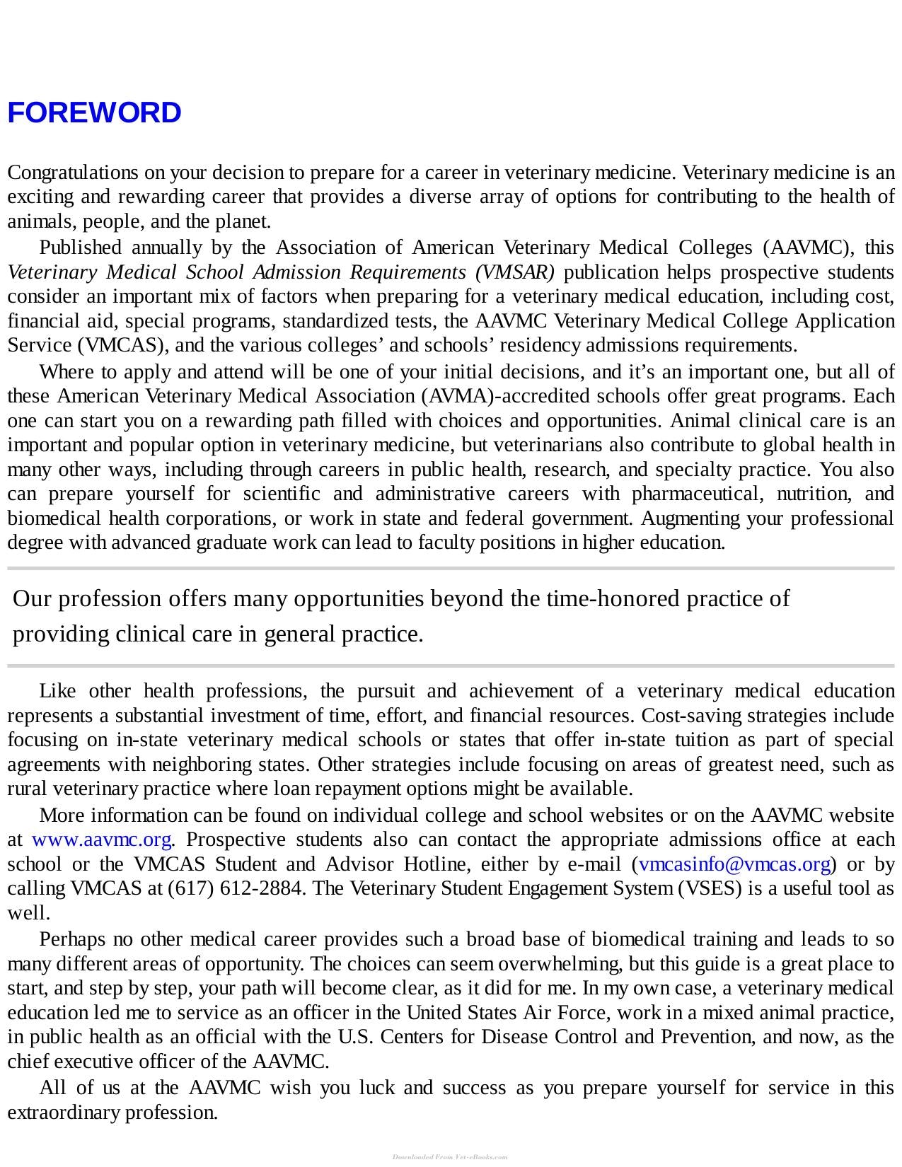 Veterinary Medical School Admission Requirements Vmsar 2018 Edition For 2019 Matriculation