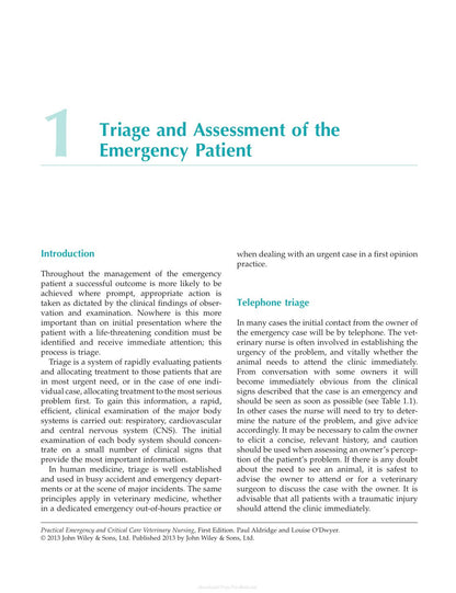Practical Emergency and Critical Care Veterinary Nursing