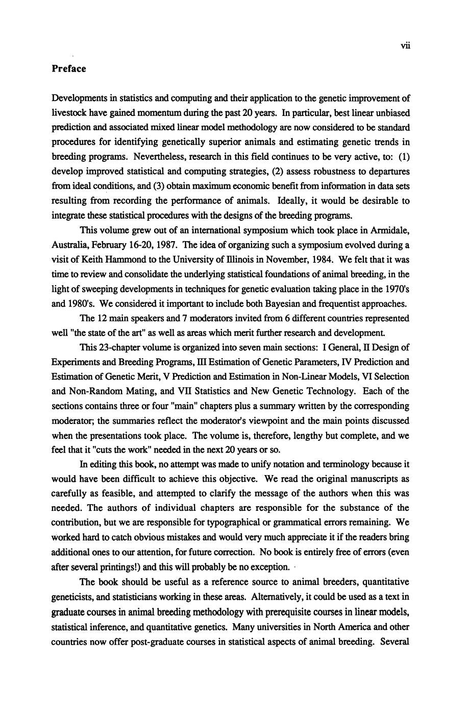 Advances In Statistical Methods For Genetic Improvement Of Livestock