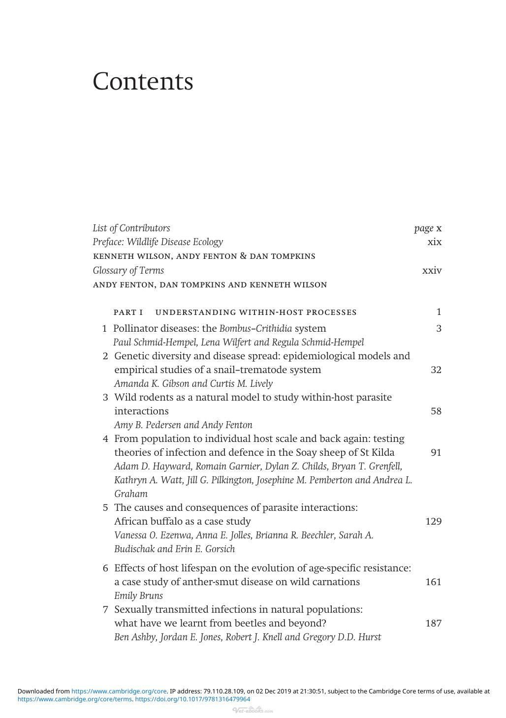 Wildlife Disease Ecology