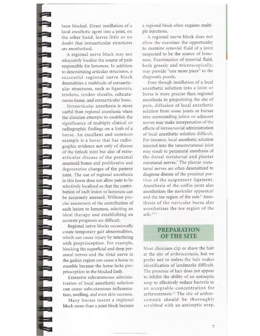Preview page of A Guide to Equine Joint Injection and Regional Anesthesia