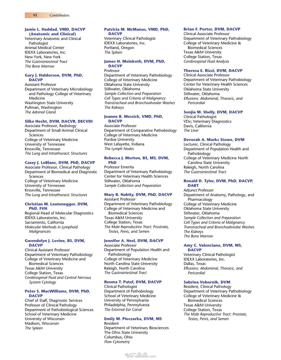 Preview page of Cowell and Tylers Diagnostic Cytology and Hematology of the Dog and Cat 5th Edition
