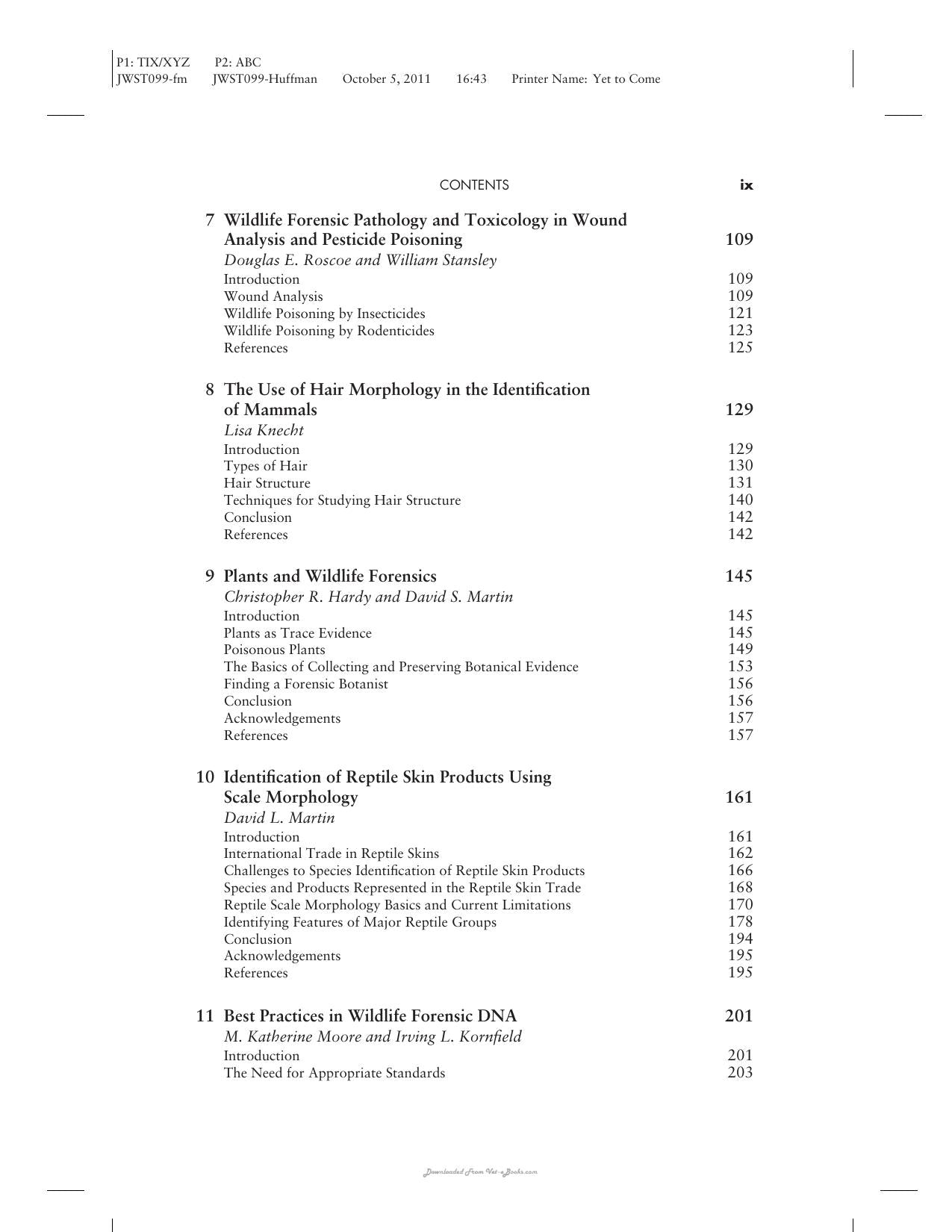 Wildlife Forensics Methods And Application