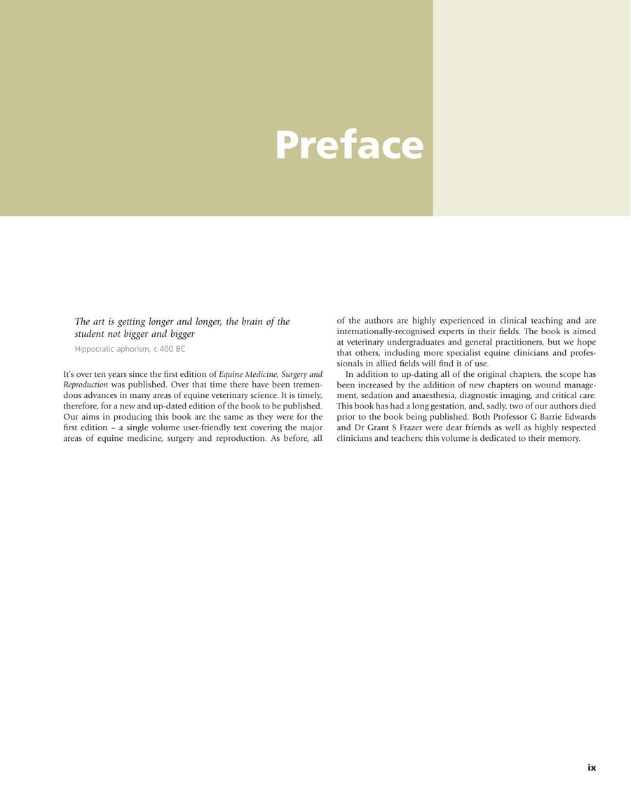 Preview page of Equine Medicine Surgery and Reproduction 2nd Edition