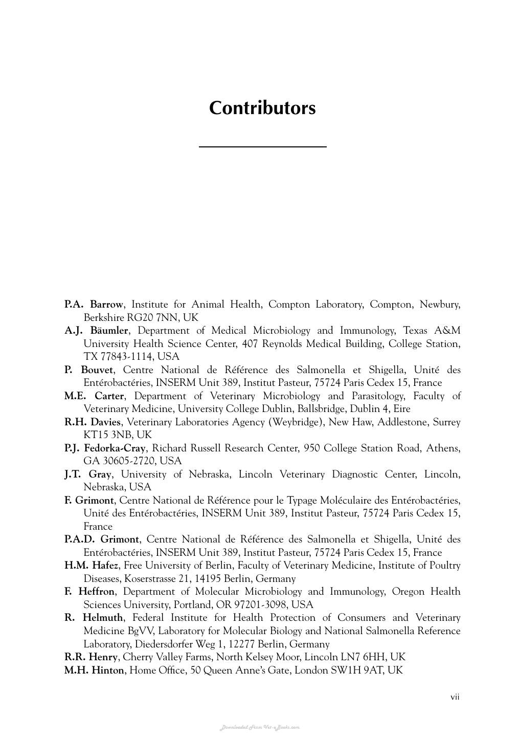 Salmonella In Domestic Animals