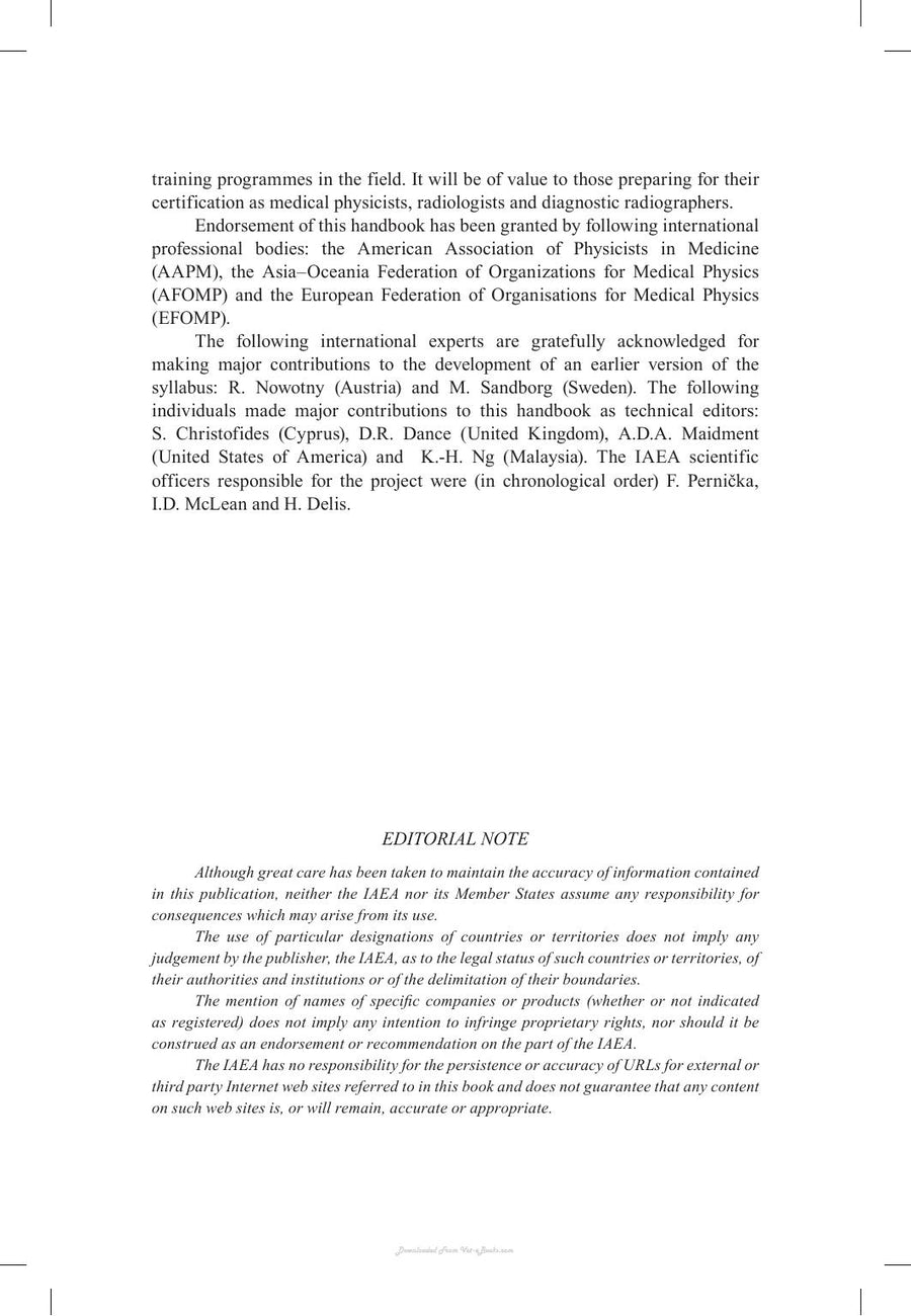 Preview page of Diagnostic Radiology Physics a Handbook for Teachers and Students
