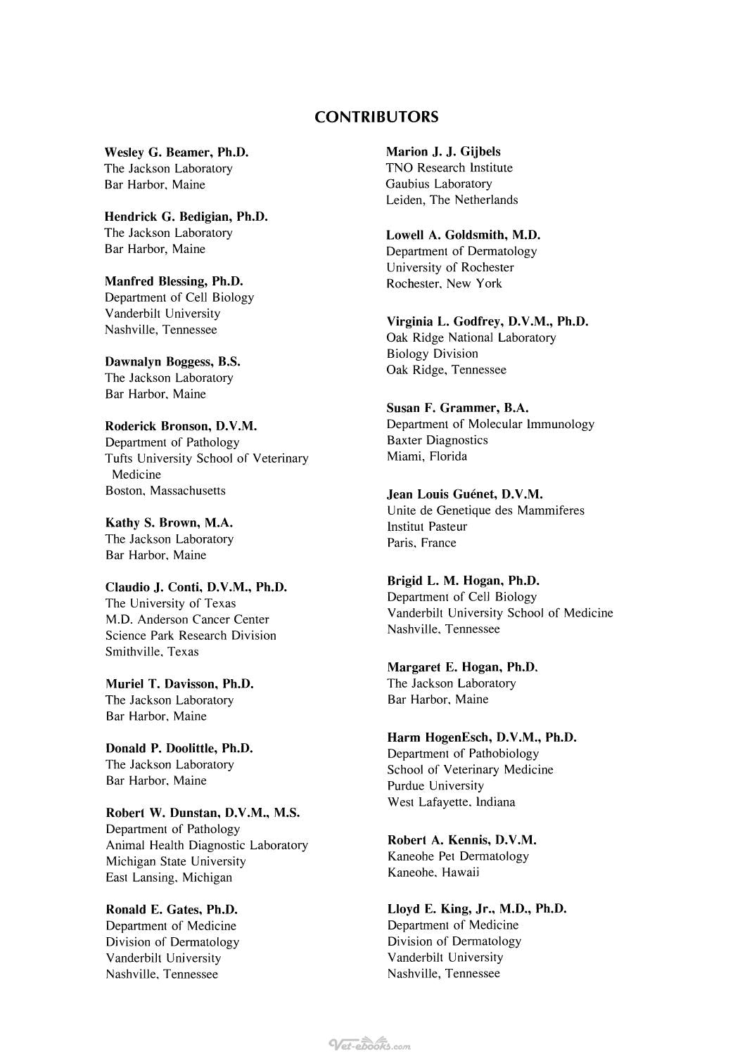 Handbook Of Mouse Mutations With Skin And Hair Abnormalities