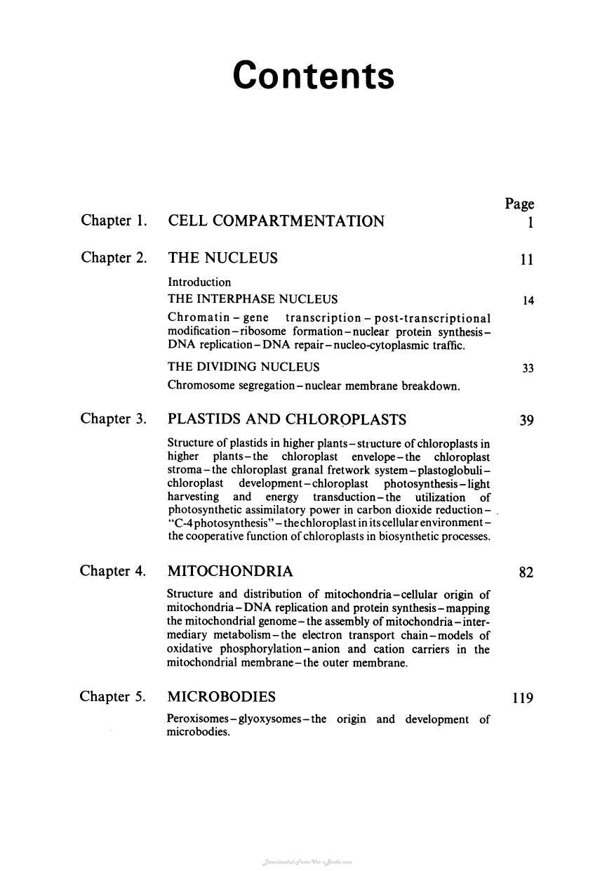 Biochemistry And Structure Of Cell Organelle