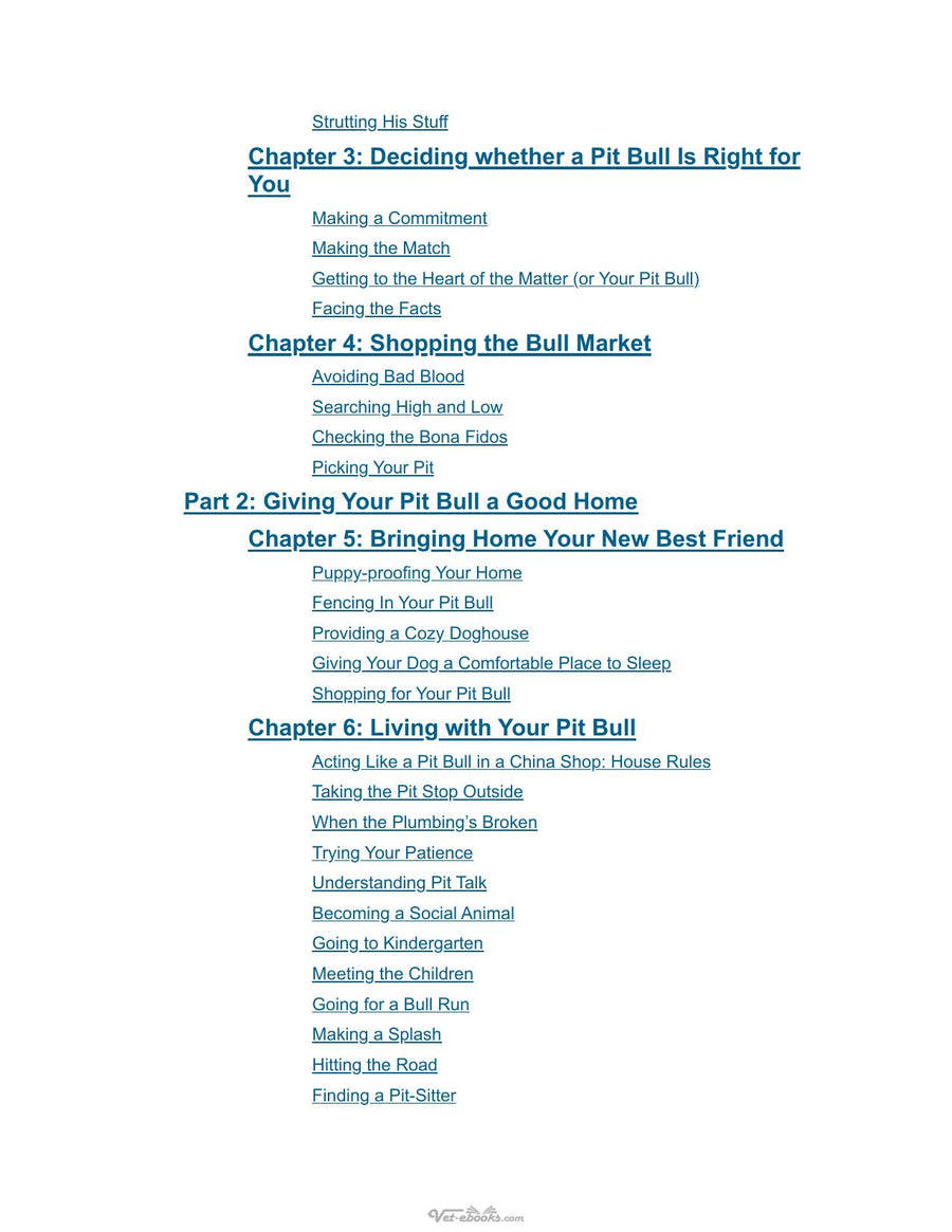 Preview page of Pit Bulls for Dummies, 2nd Edition
