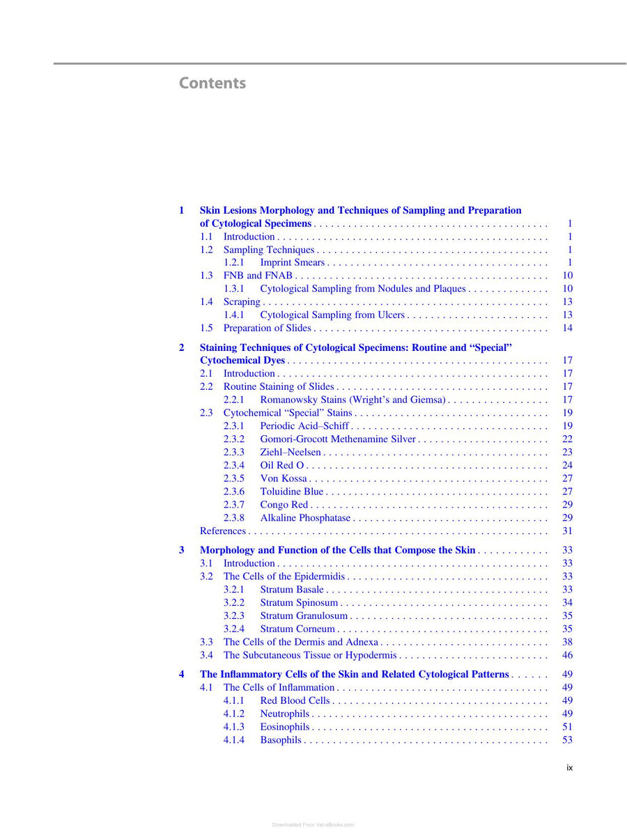 Preview page of Canine and Feline Skin Cytology 2nd Edition